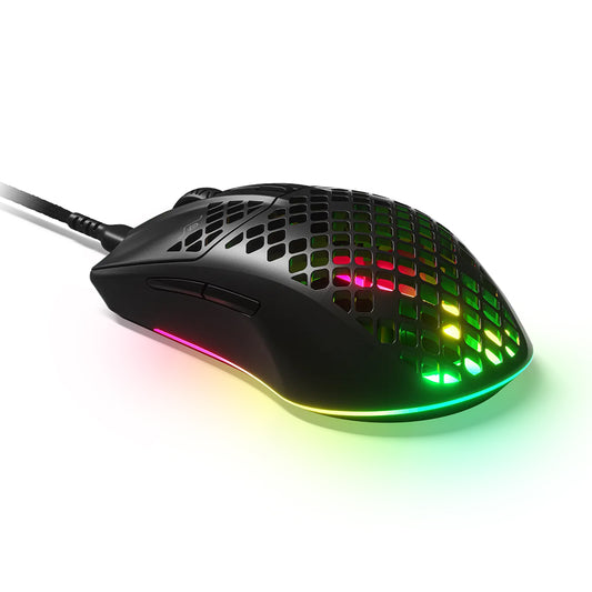SteelSeries Aerox 3 Onyx - Wired Ultra Lightweight Super-Fast Mouse with AquaBarrier