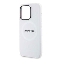 AMG Magsafe Silicone Case with Large Rhombuses Pattern for iPhone 15 Pro Max - White