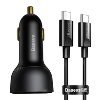 Baseus Superme PPS Dual Quick Car Charger with 1m Cable C to C 100w