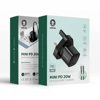 Green Lion Mini PD 20W UK Plug Home Charger - Type C to Type C