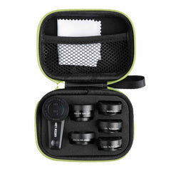 Green Lion 6 in 1 Professional Lens Kit, 25x Macro, 250 Degrees Fisheye - Black | GN6N1PROLKTBK