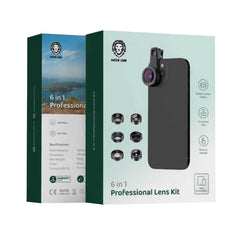 Green Lion 6 in 1 Professional Lens Kit, 25x Macro, 250 Degrees Fisheye - Black | GN6N1PROLKTBK