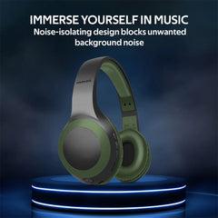 Promate LaBoca - Deep Bass Over-Ear Wireless Headphones | Midnight Green