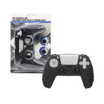 PS5 DualSense Controller Silicon Cover With 2 Thumb Grips - Black