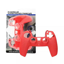 PS5 DualSense Controller Silicon Cover With 2 Thumb Grips - Red