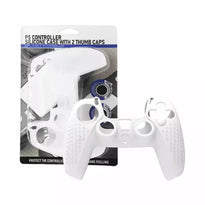 PS5 DualSense Controller Silicon Cover With 2 Thumb Grips - White