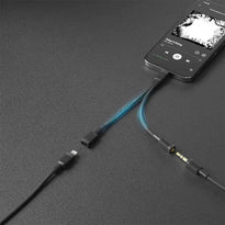 Porodo 2in1 Lightning to Lightning + 3.5 Jack Headphone and Charging Converter Adapter