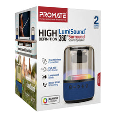 Promate Glitz-L HD LumiSound 360° Surround Sound Speaker - Blue