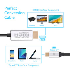 Promate USB-C to HDMI Audio Video Cable with UltraHD Support 180cm 4kx2k 60Hz