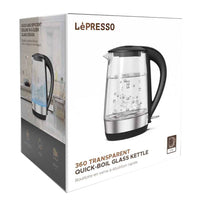 LePresso 360 Transparent Quick-Boil Glass Kettle