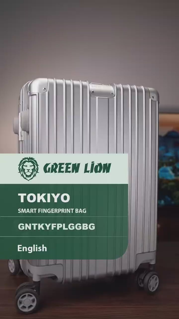 Green Lion Tokiyo Smart Fingerprint Trolley Bag - Silver