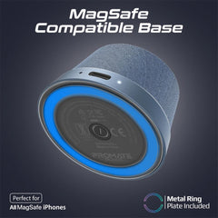 Promate Punch Mini Bluetooth Speaker with MagSafe Compatible Base - Navy
