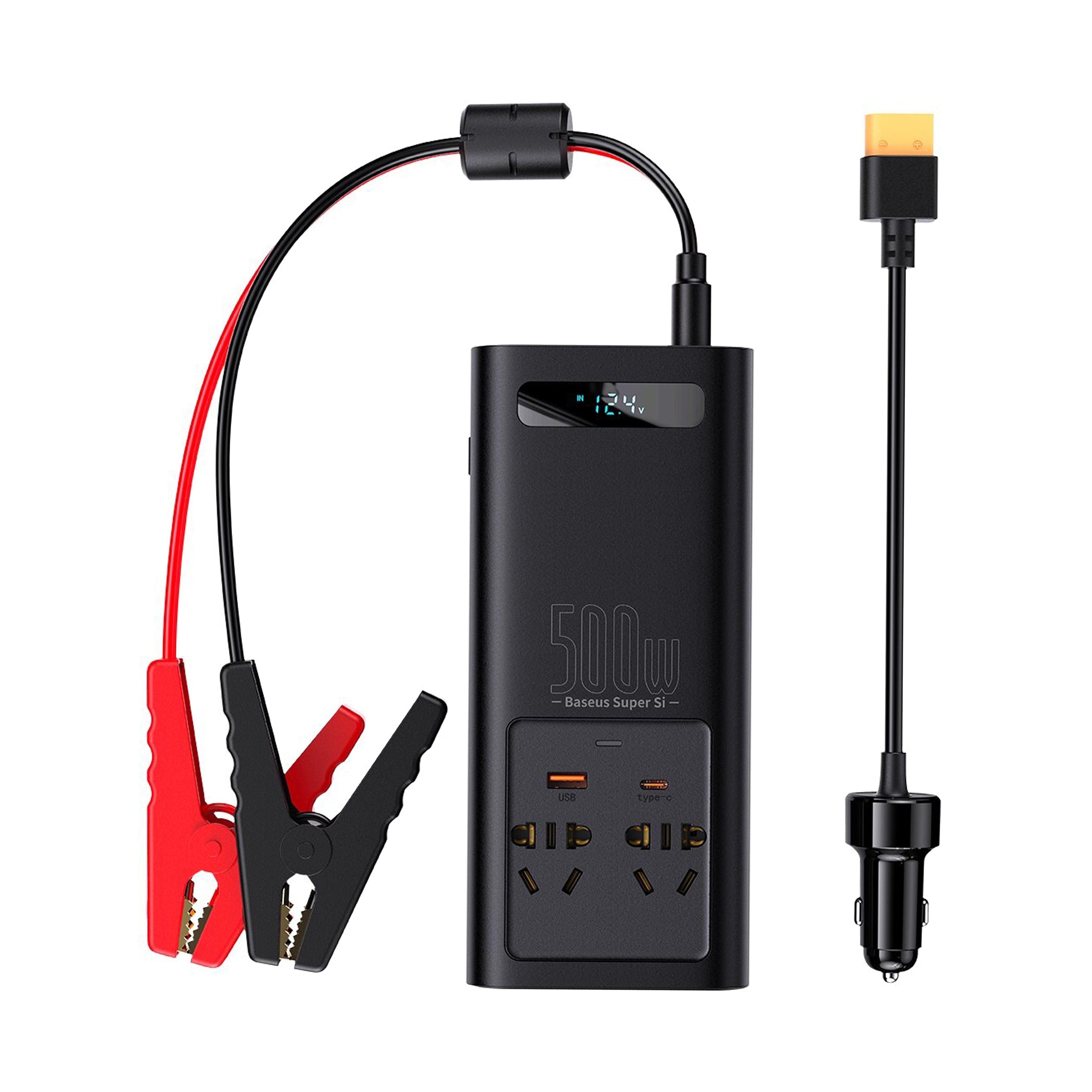 Baseus Power Car Inverter 500W 12V to 220V Type-C 4 Ports Output Car Charger Voltage Booster from Baseus sold by 961Souq-Zalka