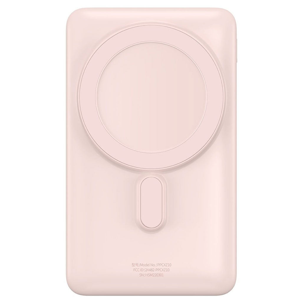 Baseus Magnetic Bracket Wireless Fast Charge Power Bank 10000mAh 20W Pink from Baseus sold by 961Souq-Zalka