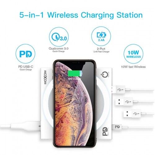 Moxom KH-62 Touch LED 40W Wireless Charger - 61547 from Moxom sold by 961Souq-Zalka