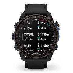 A Photo Of Garmin Descent™ Mk3i - Carbon grey DLC titanium with black silicone band | 010-02752-11