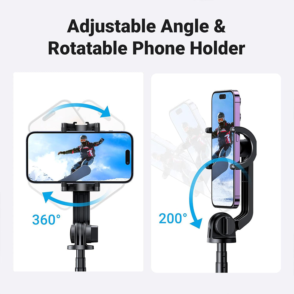 A Photo Of UGREEN Dual Function Selfie Stick & Tripod with Bluetooth Remote | Adjustable Height & 200° Rotation for iPhone, Galaxy, and Cameras