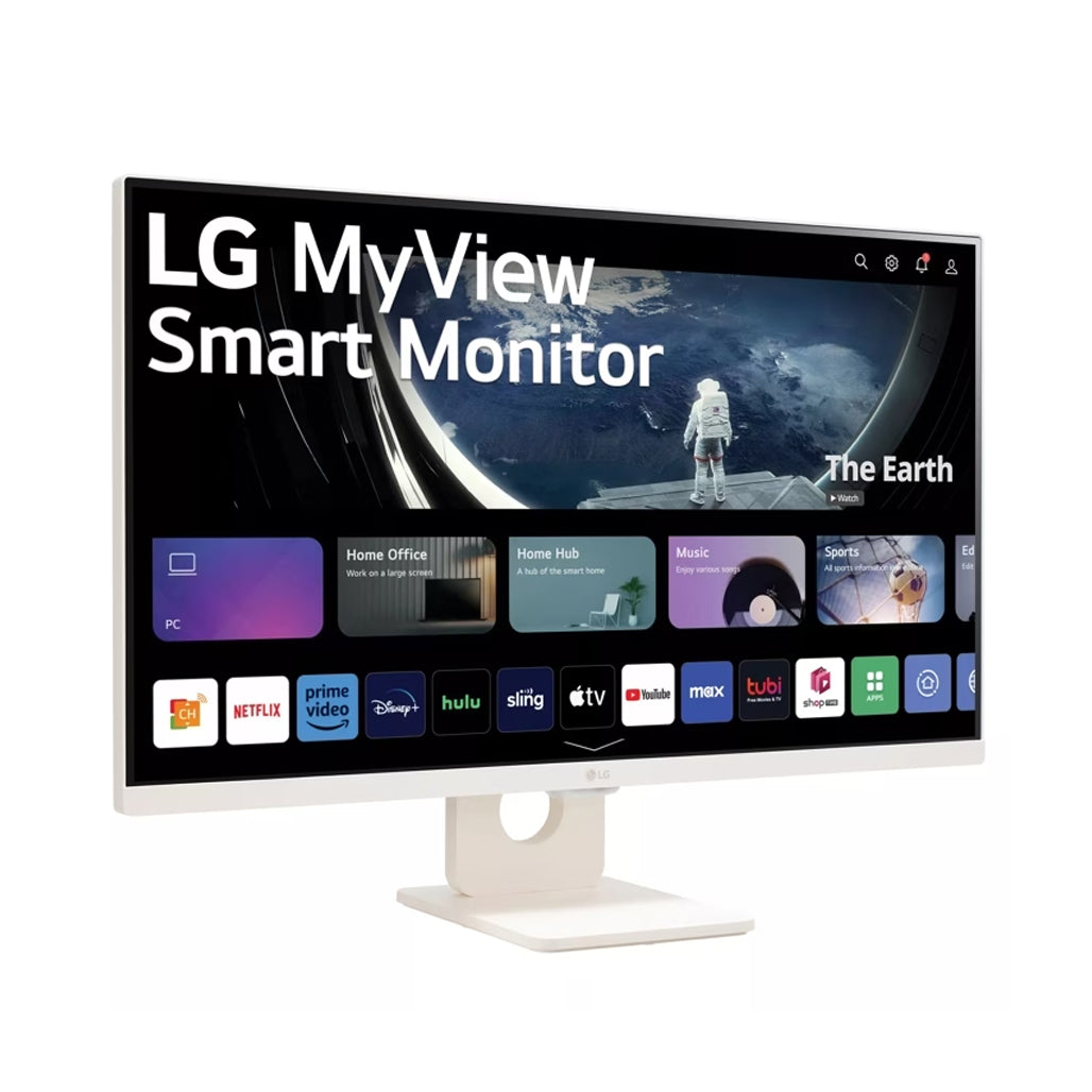 A Photo Of LG 32SR50F-W - 31.5-Inch Full HD IPS Smart Monitor with webOS 23, Built-in Speakers, and Versatile Connectivity