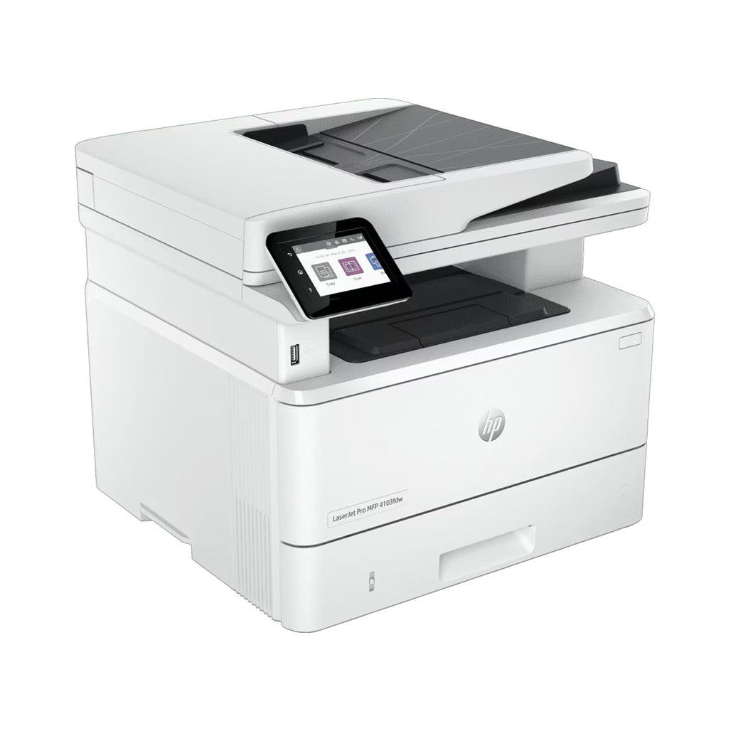 A Photo Of HP LaserJet Pro MFP 4103fdw Printer | High-Speed, Multifunction, and Cloud-Connected Office Solution | 2Z629A