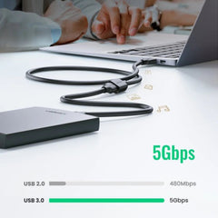 A Photo Of UGreen USB 3.0 Extension Cable | USB-A Male to USB-A Female | High-Speed Up to 5Gbps