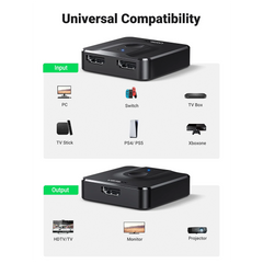 A Photo Of UGREEN Bi-Directional HDMI Switcher & Splitter | 4K 60Hz Support, 2-In-1 HDMI Switch for TV, Monitors, and Projectors