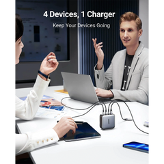 A Photo Of UGREEN 65W USB C PD Charger - 4-Port GaN Charger with PPS Fast Charging for Laptops, Phones & Tablets