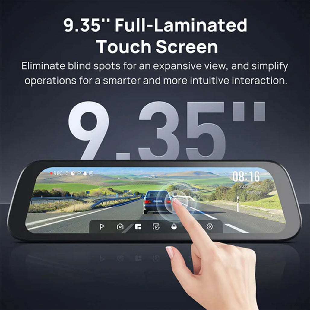 A Photo Of 70mai Rearview Dash Cam S500 - 3K Streaming with 9.35'' Full-Laminated Touch Screen