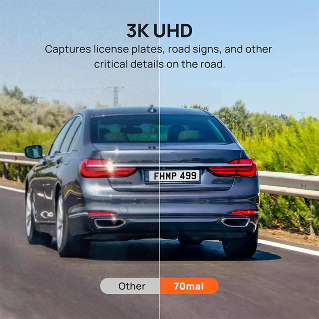 A Photo Of 70mai Rearview Dash Cam S500 - 3K Streaming with 9.35'' Full-Laminated Touch Screen