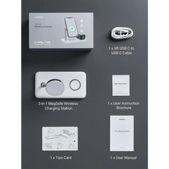 A Photo Of UGREEN 3-in-1 MagSafe Wireless Charging Station – 25W Fast Magnetic Charger for iPhone, Apple Watch & AirPods