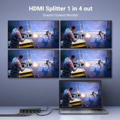 A Photo Of UGREEN 4K HDMI Splitter 1 In 4 Out | HDMI 2.0 Splitter with 4 Ports for TVs, Monitors, and Gaming Consoles