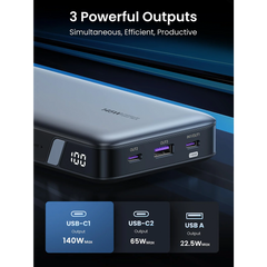 A Photo Of UGREEN 145W 25000mAh Power Bank – High-Capacity Fast Charger for Laptops with 3 Ports