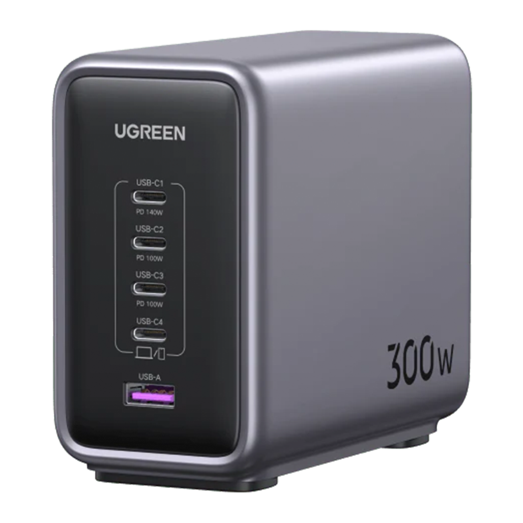 A Photo Of UGREEN Nexode 300W USB C GaN Charger - 5-Port Desktop Charger for Laptops, Tablets, and Smartphones