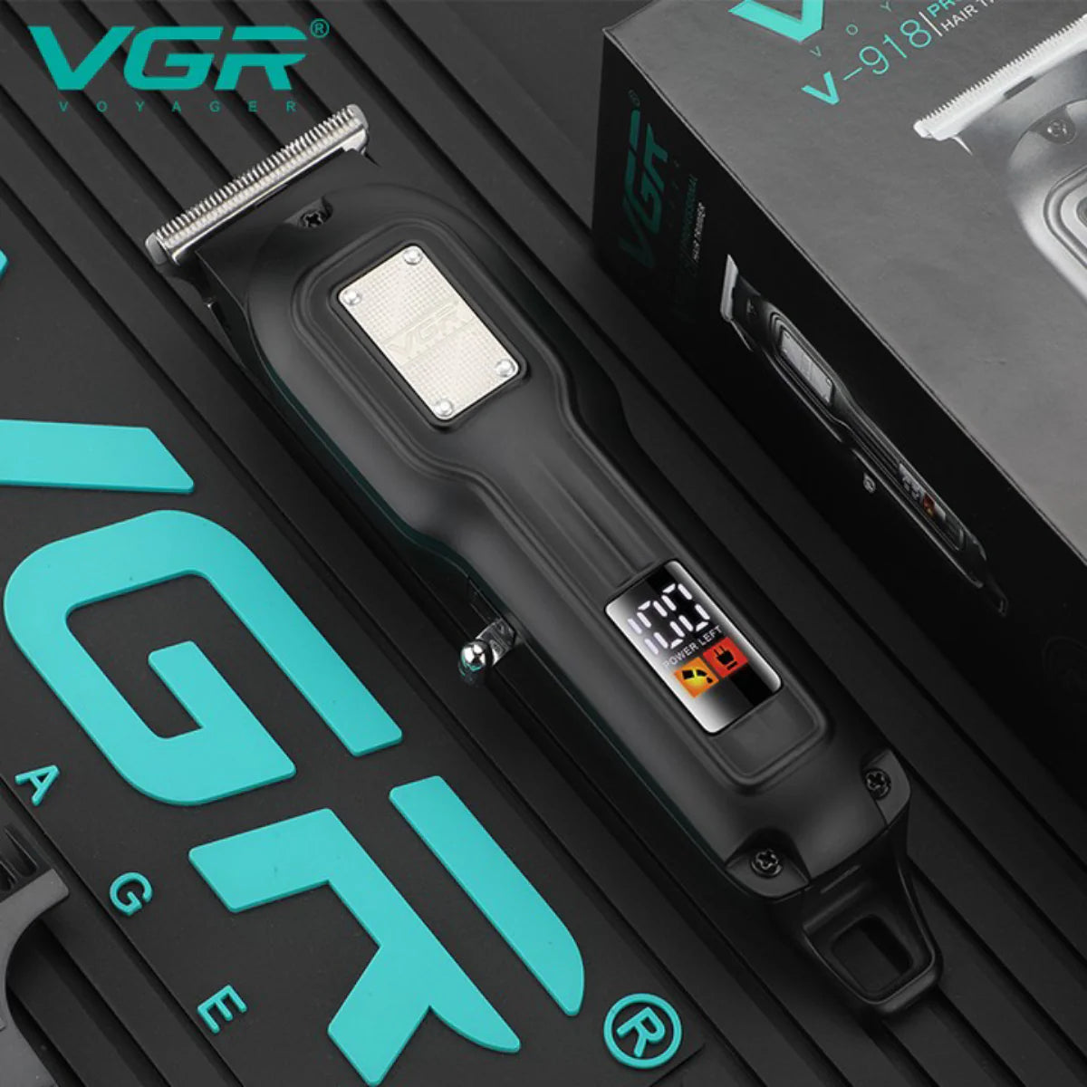 A Photo Of VGR V-918 Professional Hair Trimmer with Precision T-Blade, LED Display, and 100-Minute Runtime