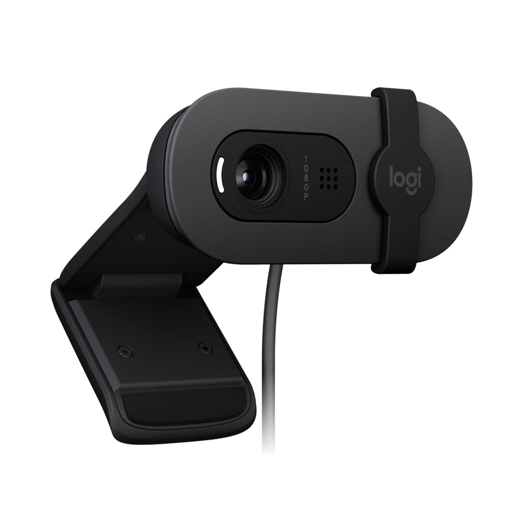 A Photo Of Logitech Brio 105 Full HD 1080p Business Webcam with RightLight 2, Privacy Shutter & Built-in Microphone