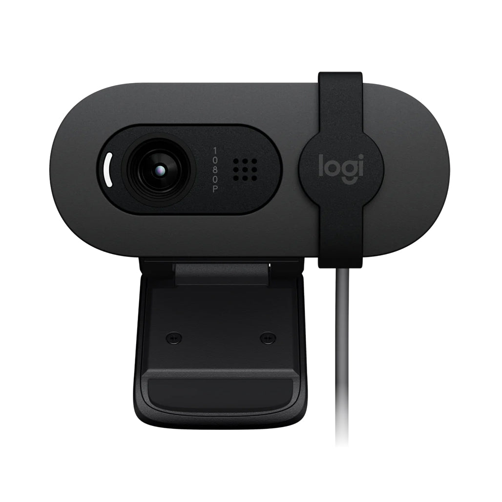 A Photo Of Logitech Brio 105 Full HD 1080p Business Webcam with RightLight 2, Privacy Shutter & Built-in Microphone