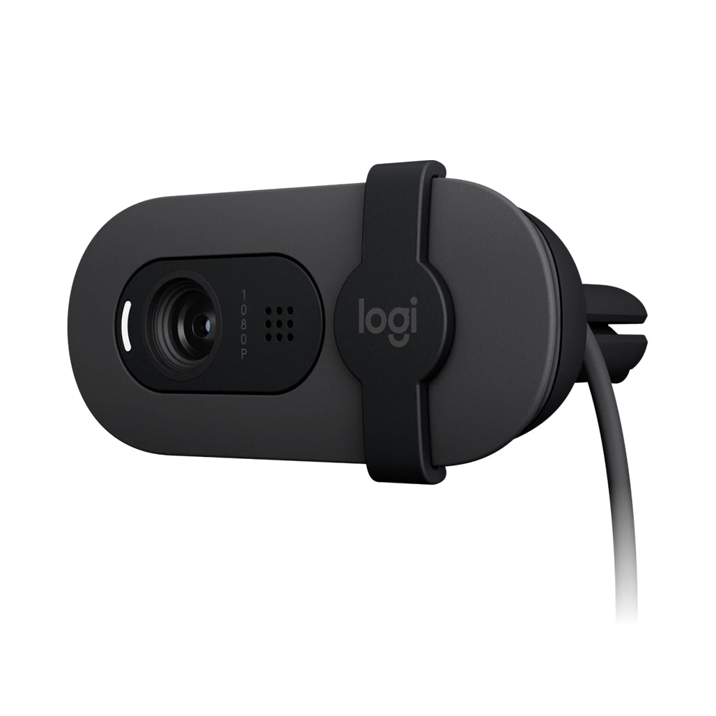 A Photo Of Logitech Brio 105 Full HD 1080p Business Webcam with RightLight 2, Privacy Shutter & Built-in Microphone