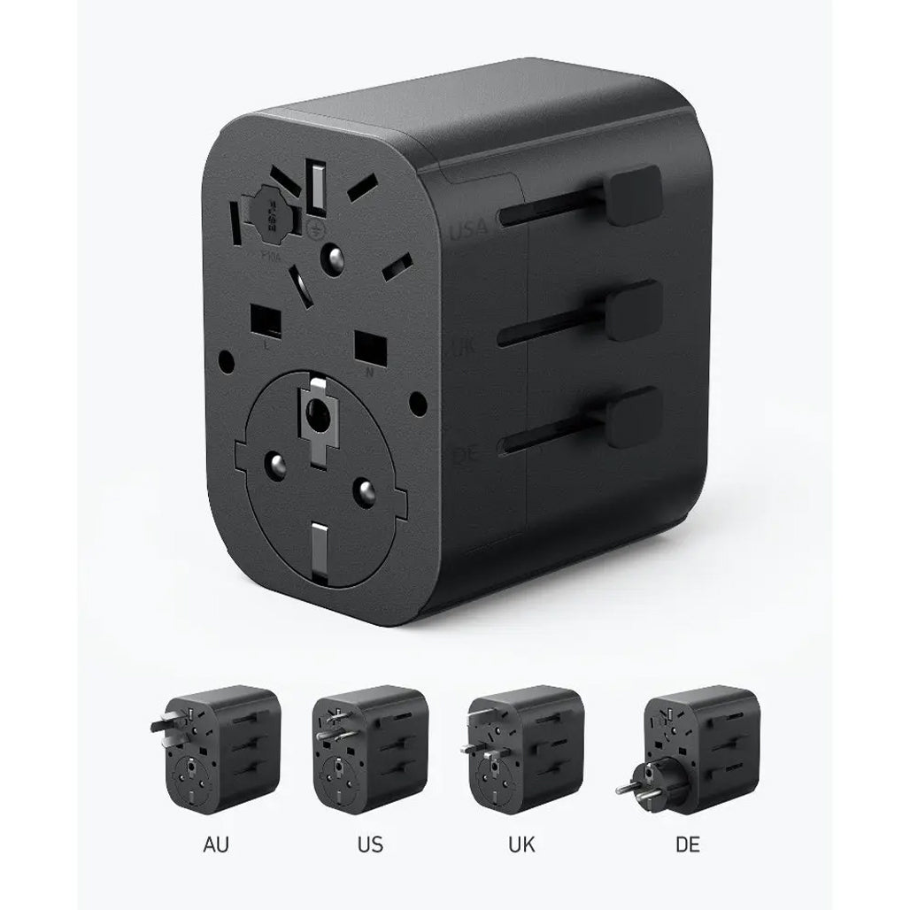 A Photo Of Anker PowerExtend 30W Travel Adapter with USB-C Charger (A9212) - Compact 4-in-1 Multi-Region Plug for Global Travel