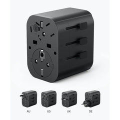 A Photo Of Anker PowerExtend 30W Travel Adapter with USB-C Charger (A9212) - Compact 4-in-1 Multi-Region Plug for Global Travel