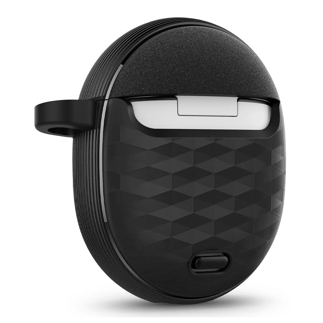 A Photo Of Caseology Parallax Protective Case for Google Pixel Buds Pro/Pro 2 - Ergonomic Design with Carabiner and Wireless Charging Compatibility