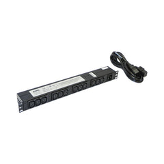 A Photo Of APC NetShelter Basic Rack PDU - 1U, 1PH, 3.7kW 230V / 3.3kW 208V, 12 x C13 Outlets, C20 Cord