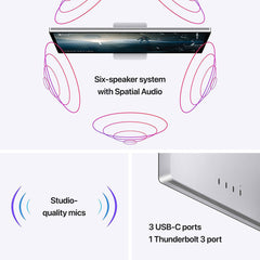 Apple MK0Q3 Studio Display 27 inch 5K XDR Tilt & Height Adjustable | Silver