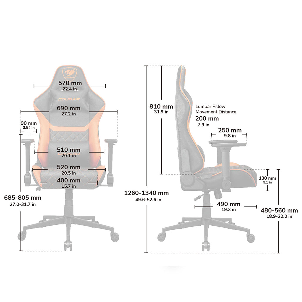 A Photo Of Cougar Armor One V2 Gold Gaming Chair – Premium Comfort, Adjustable Design & Versatile Upholstery Options