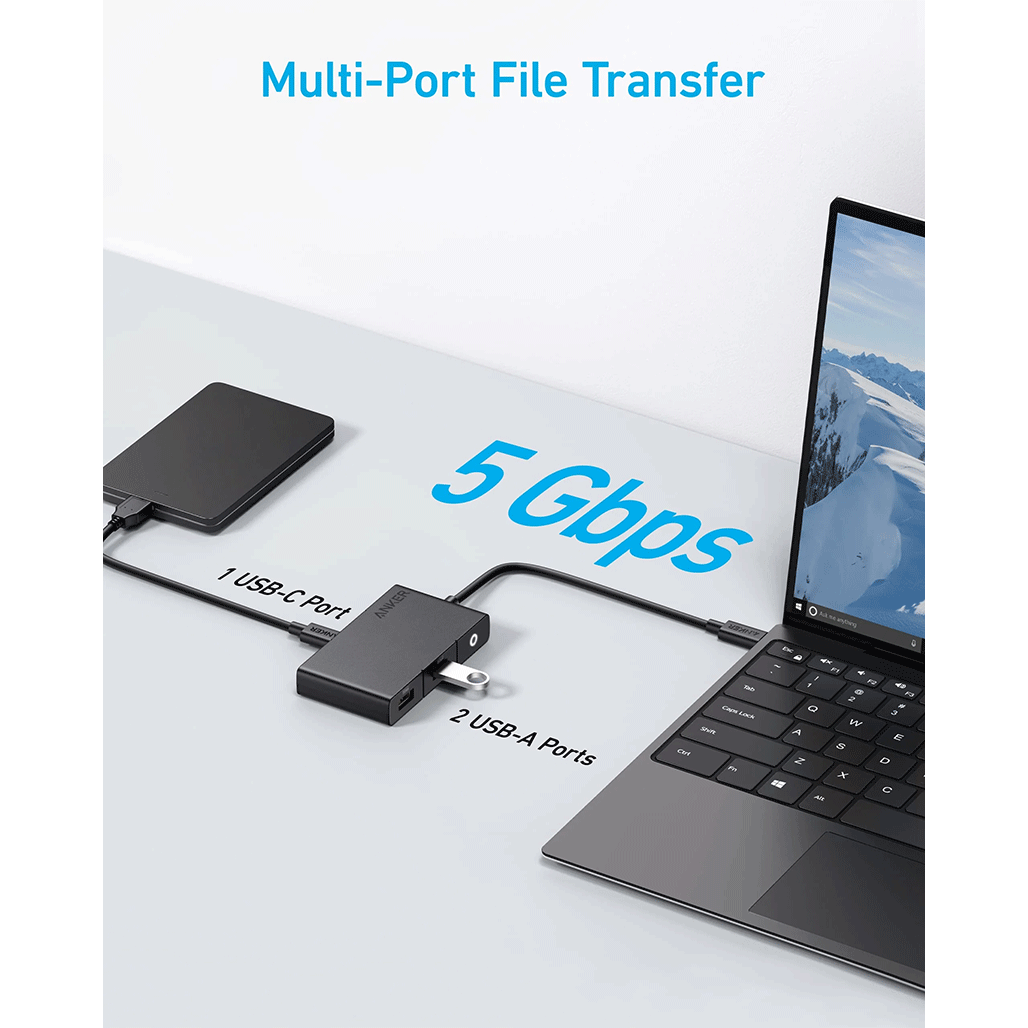 A Photo Of Anker 332 - USB-C Hub (5-in-1, 4K HDMI)