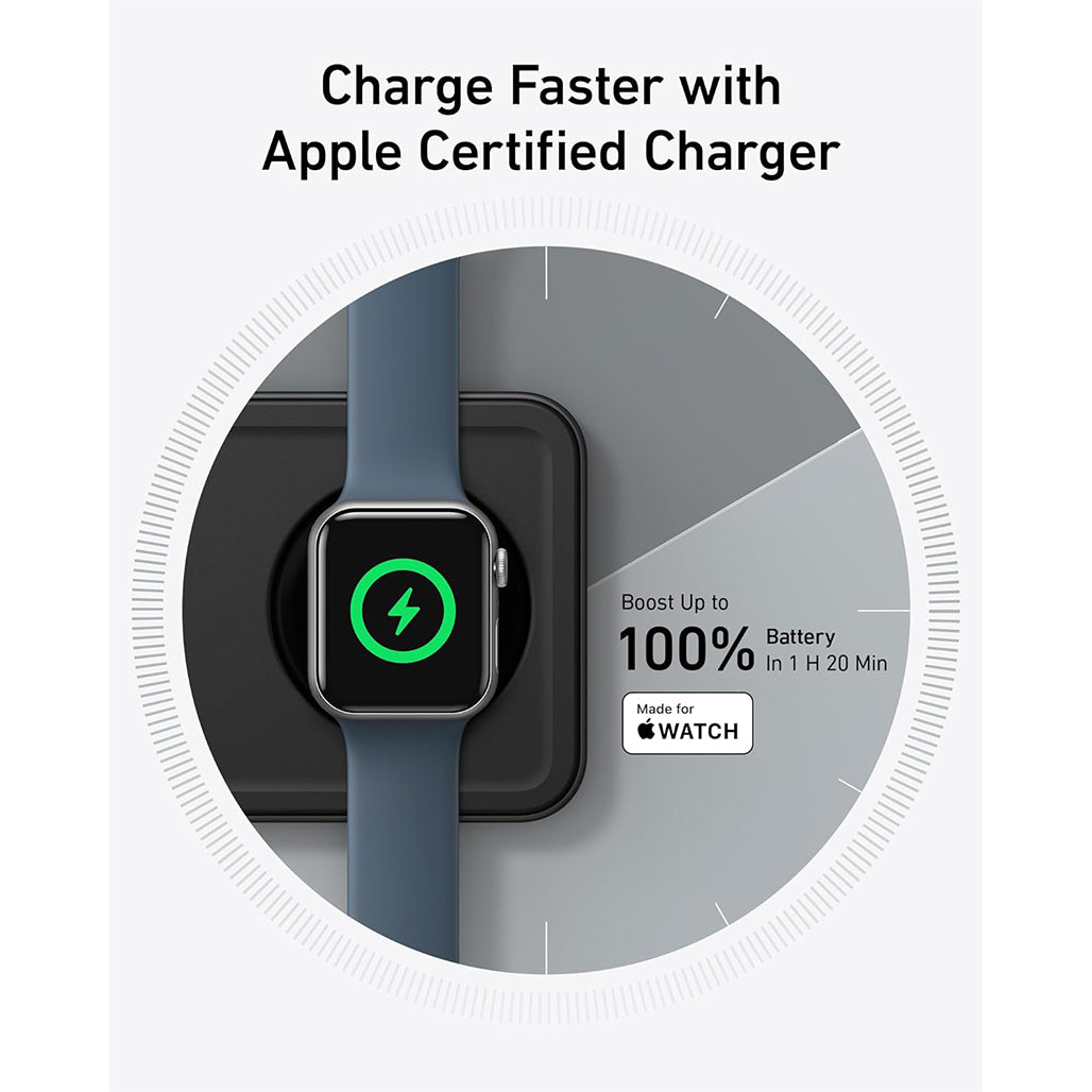 A Photo Of Anker 15W Ultra-Fast Foldable 3-in-1 Wireless Charging Station – Qi2 Certified for iPhone, Apple Watch, and AirPods