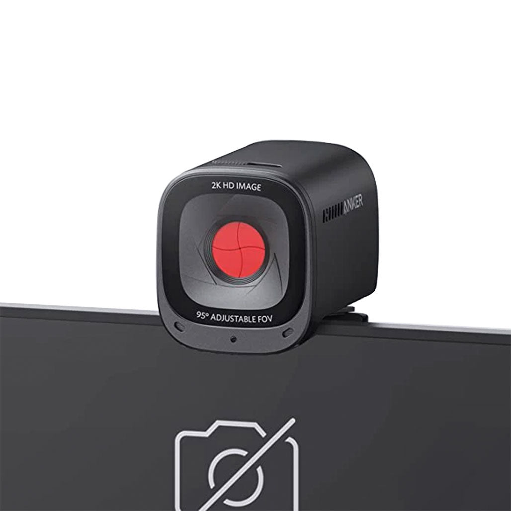 A Photo Of Anker PowerConf C200 Webcam – 2K Ultra-Clear Resolution, Adjustable Field of View, Built-In Privacy Cover, AI Stereo Pickup