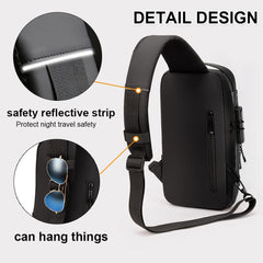Dwenles Anti theft Crossbody Sling Bag,Waterproof Chest Daypack with USB Charging
