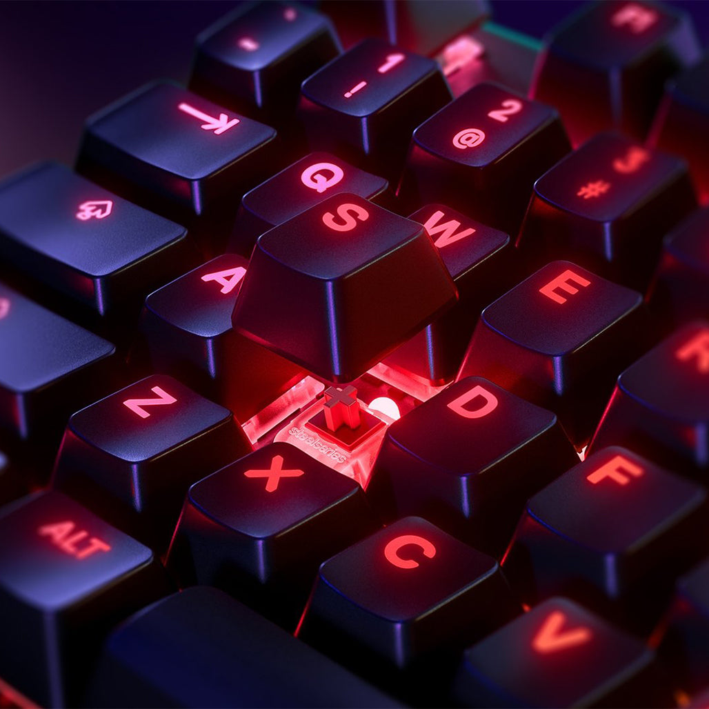 A Photo Of SteelSeries Apex 7 - Mechanical Gaming Keyboard with OLED Smart Display and Red Switches