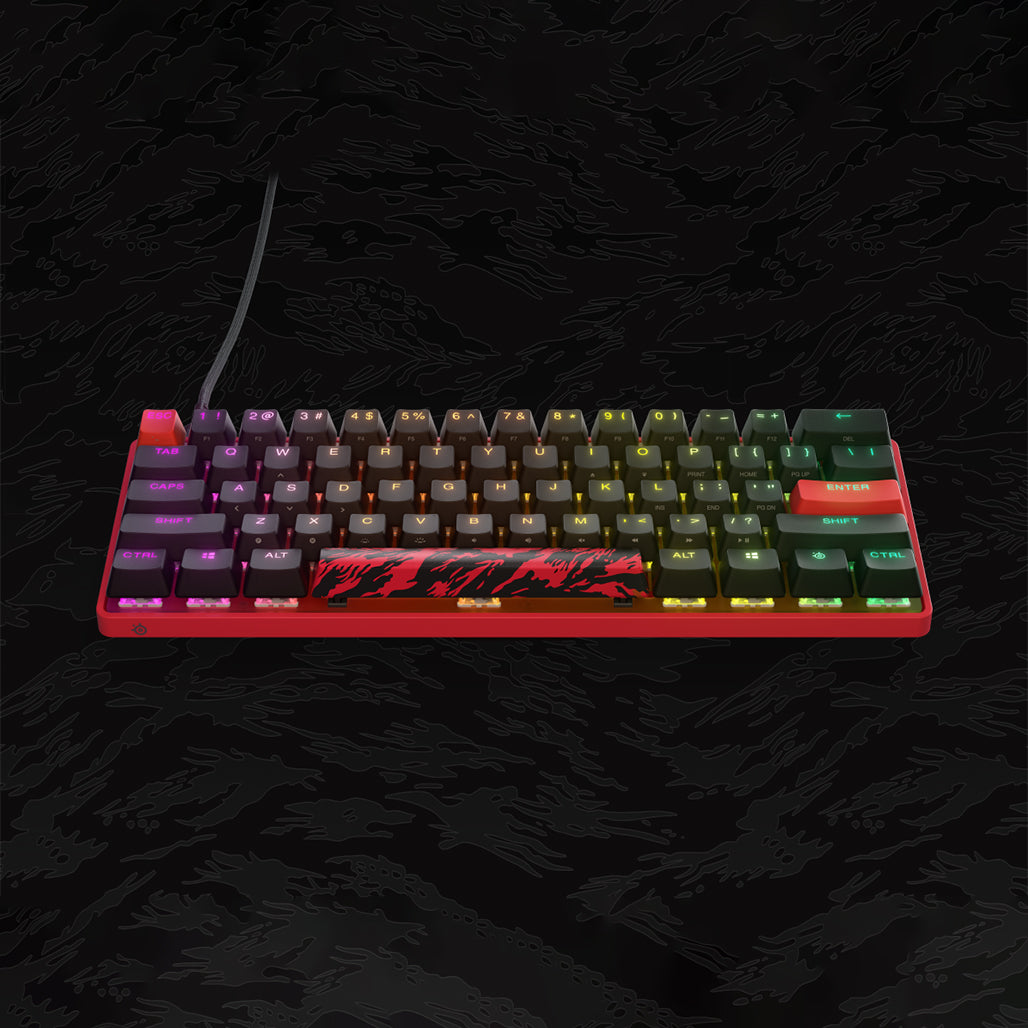 A Photo Of SteelSeries Apex 9 Mini FaZe Clan Edition – Custom OptiPoint Switches, Per-Key RGB, 100M Keystroke Durability