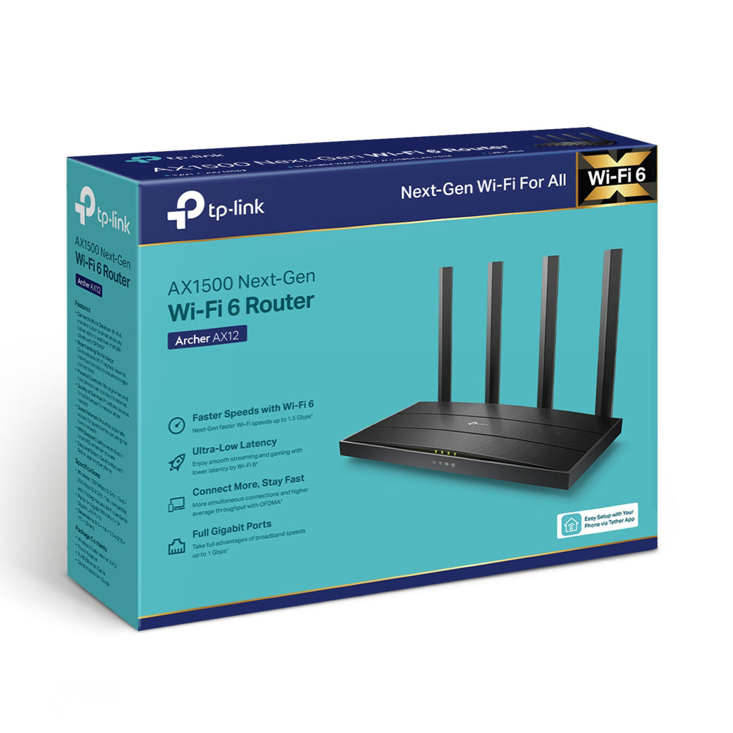 A Photo Of TP-Link Archer AX12 AX1500 Wi-Fi 6 Router – High-Speed Dual-Band Router with Enhanced Coverage and Security