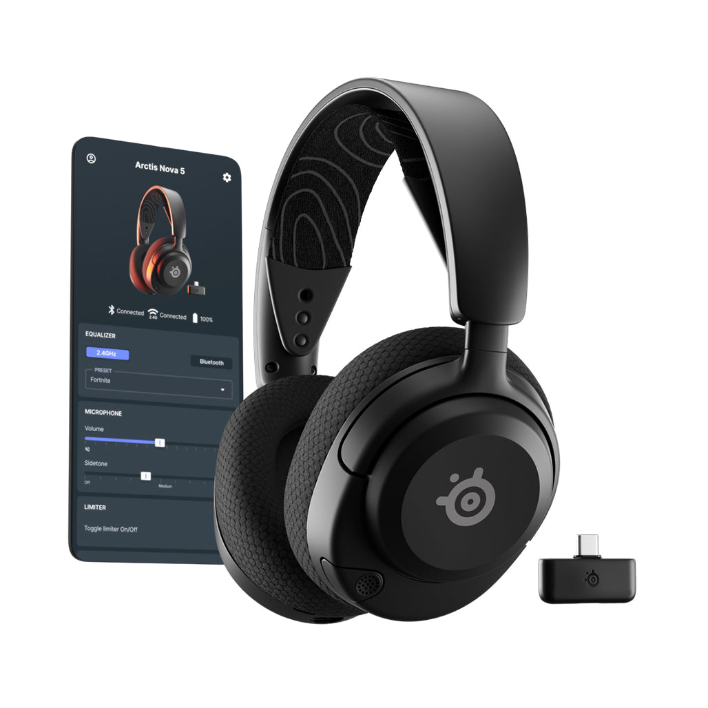 A Photo Of SteelSeries Arctis Nova 5 Wireless Gaming Headset – 60-Hour Battery, 360° Spatial Audio, AI Noise Cancelling Mic, Cross-Platform Compatibility